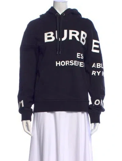 Pre-owned Burberry Graphic Print Crew Neck Sweatshirt In Black
