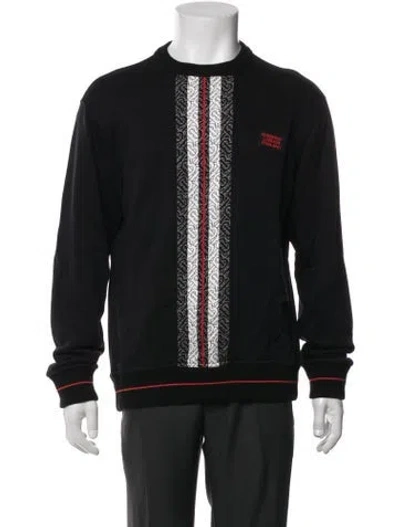 Pre-owned Burberry Graphic Print Crew Neck Sweatshirt In Black