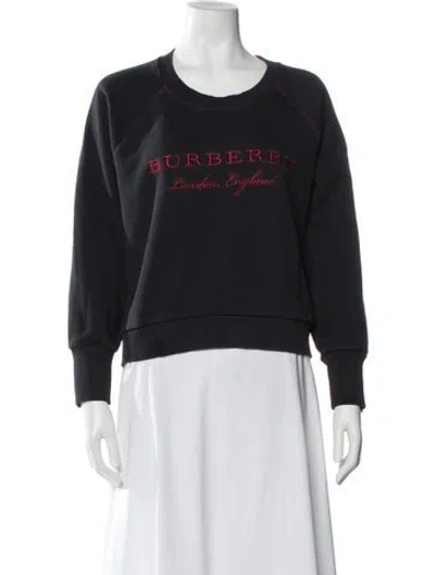 Pre-owned Burberry Graphic Print Crew Neck Sweatshirt In Blue