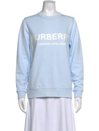 Pre-owned Burberry Graphic Print Crew Neck Sweatshirt In Blue