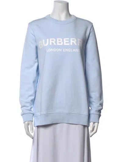 Pre-owned Burberry Graphic Print Crew Neck Sweatshirt In Blue