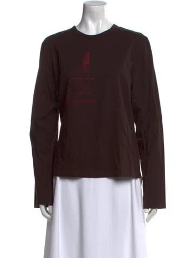 Pre-owned Burberry Graphic Print Crew Neck Sweatshirt In Brown