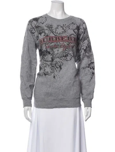 Pre-owned Burberry Graphic Print Crew Neck Sweatshirt In Gray