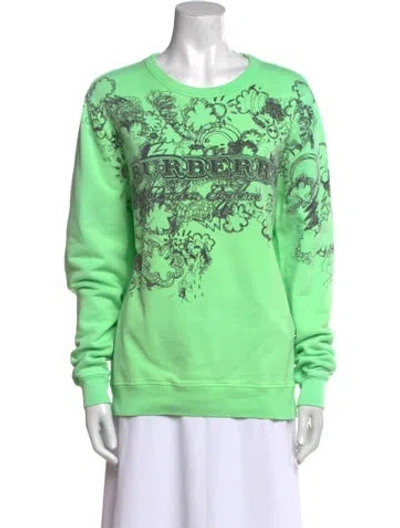 Pre-owned Burberry Graphic Print Crew Neck Sweatshirt In Green