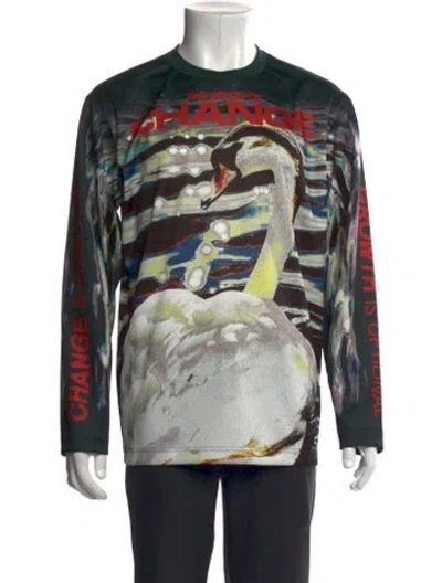 Pre-owned Burberry Graphic Print Crew Neck Sweatshirt In Green