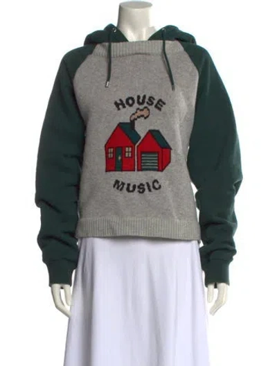 Pre-owned Burberry Graphic Print Crew Neck Sweatshirt In Green