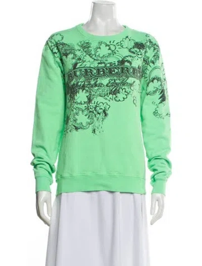 Pre-owned Burberry Graphic Print Crew Neck Sweatshirt In Green