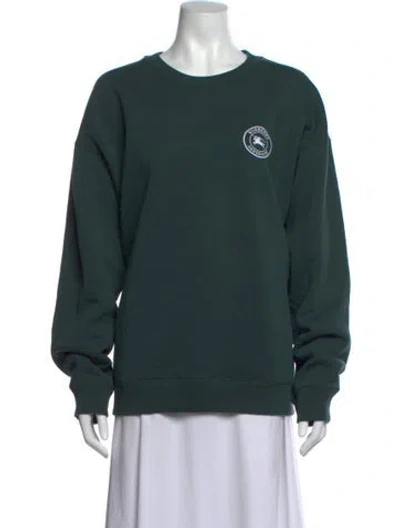 Pre-owned Burberry Graphic Print Crew Neck Sweatshirt In Green