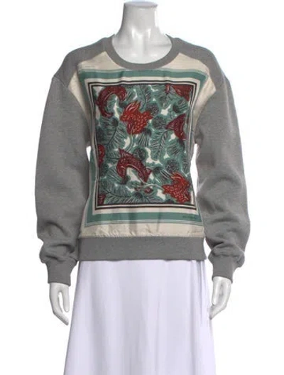 Pre-owned Burberry Graphic Print Crew Neck Sweatshirt In Grey