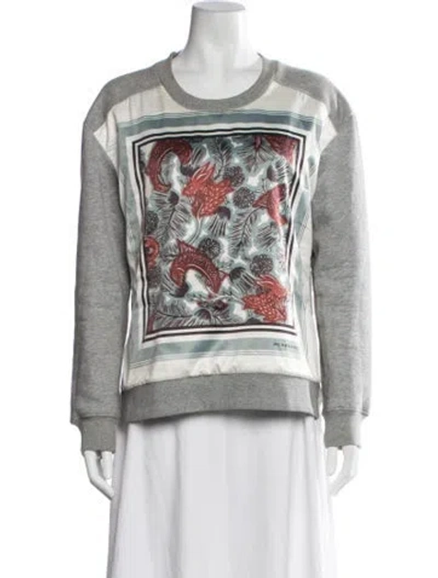 Pre-owned Burberry Graphic Print Crew Neck Sweatshirt In Grey