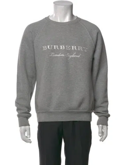 Pre-owned Burberry Graphic Print Crew Neck Sweatshirt In Grey