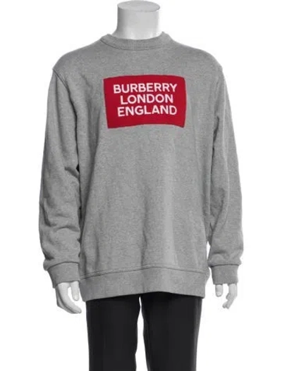 Pre-owned Burberry Graphic Print Crew Neck Sweatshirt In Grey