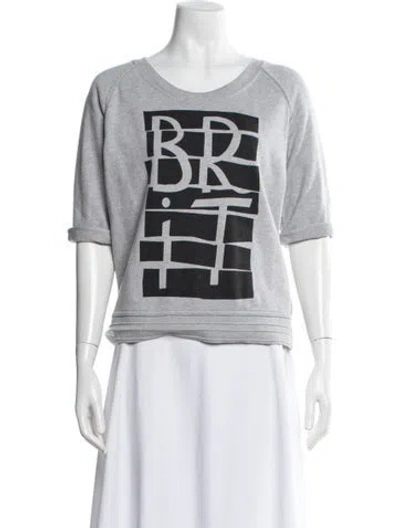 Pre-owned Burberry Graphic Print Crew Neck Sweatshirt In Grey
