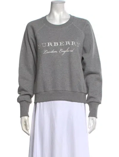 Pre-owned Burberry Graphic Print Crew Neck Sweatshirt In Grey