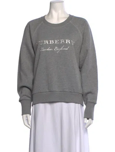 Pre-owned Burberry Graphic Print Crew Neck Sweatshirt In Grey