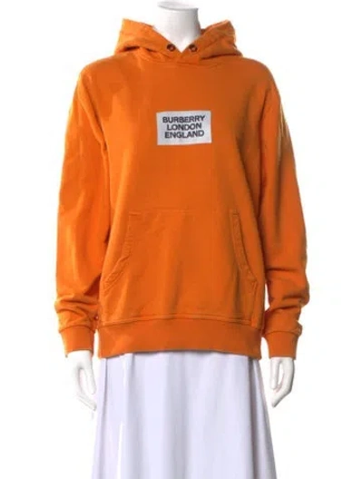 Pre-owned Burberry Graphic Print Crew Neck Sweatshirt In Orange