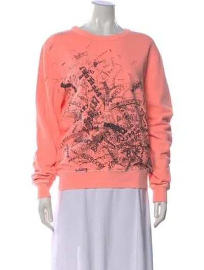Pre-owned Burberry Graphic Print Crew Neck Sweatshirt In Orange