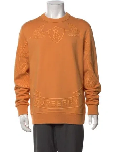 Pre-owned Burberry Graphic Print Crew Neck Sweatshirt In Orange