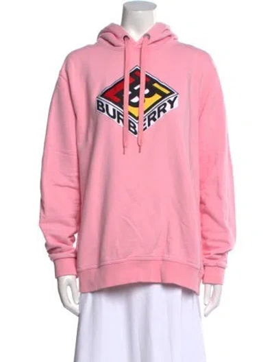 Pre-owned Burberry Graphic Print Crew Neck Sweatshirt In Pink