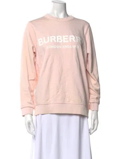 Pre-owned Burberry Graphic Print Crew Neck Sweatshirt In Pink
