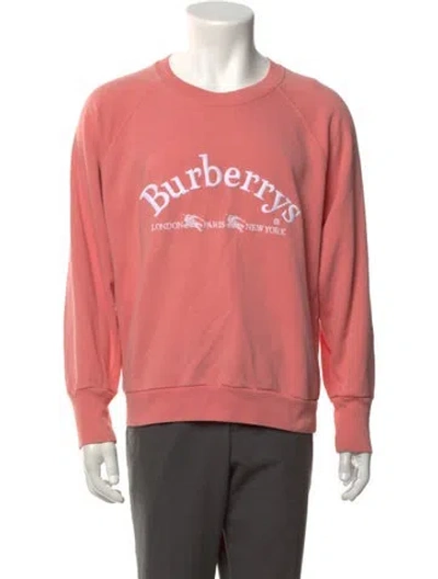 Pre-owned Burberry Graphic Print Crew Neck Sweatshirt In Pink