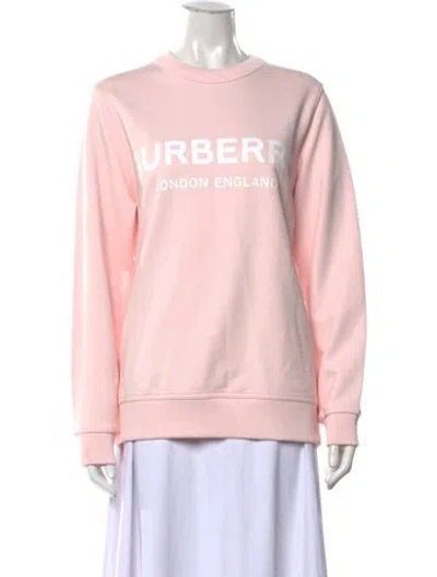 Pre-owned Burberry Graphic Print Crew Neck Sweatshirt In Pink