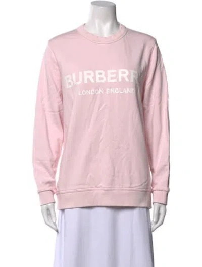 Pre-owned Burberry Graphic Print Crew Neck Sweatshirt In Pink