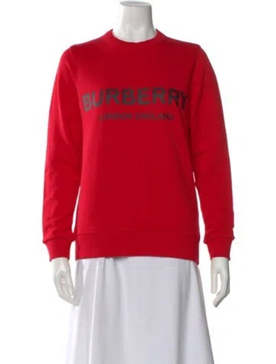 Pre-owned Burberry Graphic Print Crew Neck Sweatshirt In Red