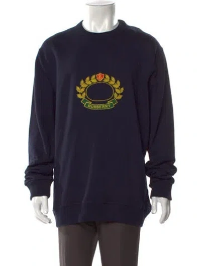 Pre-owned Burberry Graphic Print Crew Neck Sweatshirt W/ Tags In Blue