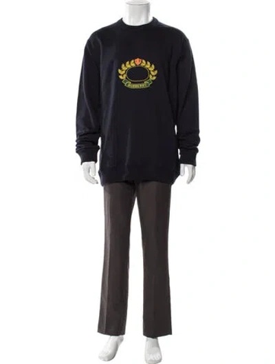 Pre-owned Burberry Graphic Print Crew Neck Sweatshirt W/ Tags In Blue