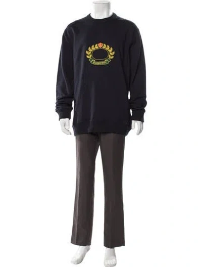 Pre-owned Burberry Graphic Print Crew Neck Sweatshirt W/ Tags In Blue