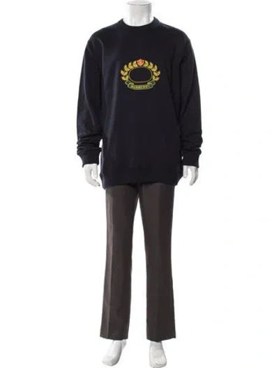 Pre-owned Burberry Graphic Print Crew Neck Sweatshirt W/ Tags In Blue