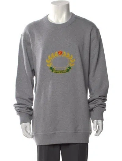 Pre-owned Burberry Graphic Print Crew Neck Sweatshirt W/ Tags In Gray