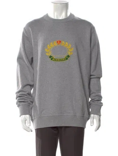Pre-owned Burberry Graphic Print Crew Neck Sweatshirt W/ Tags In Gray