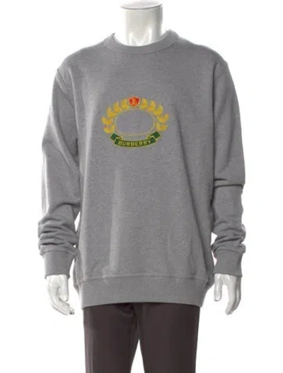 Pre-owned Burberry Graphic Print Crew Neck Sweatshirt W/ Tags In Gray