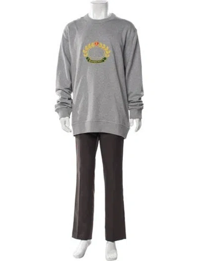 Pre-owned Burberry Graphic Print Crew Neck Sweatshirt W/ Tags In Gray