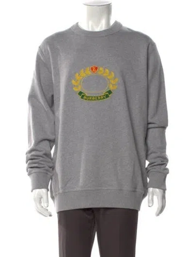 Pre-owned Burberry Graphic Print Crew Neck Sweatshirt W/ Tags In Gray