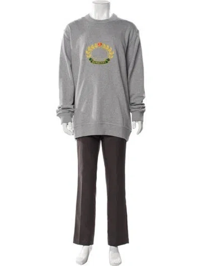 Pre-owned Burberry Graphic Print Crew Neck Sweatshirt W/ Tags In Gray