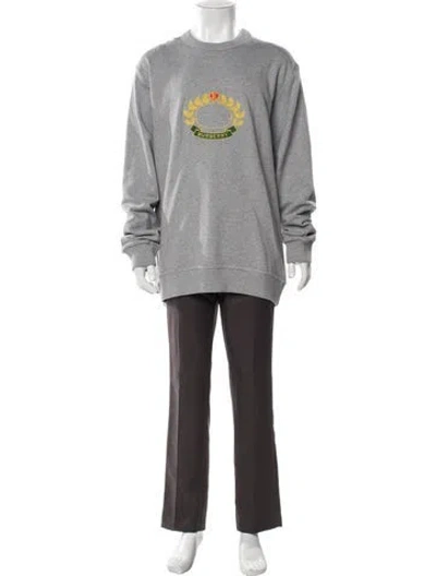 Pre-owned Burberry Graphic Print Crew Neck Sweatshirt W/ Tags In Gray