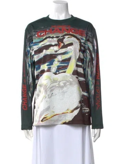 Pre-owned Burberry Graphic Print Crew Neck Sweatshirt W/ Tags In Green