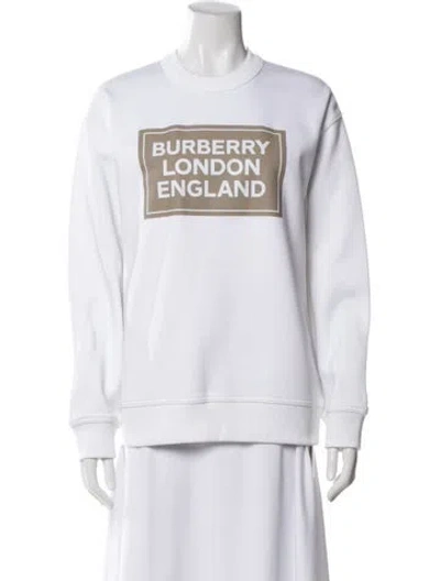 Pre-owned Burberry Graphic Print Crew Neck Sweatshirt W/ Tags In White