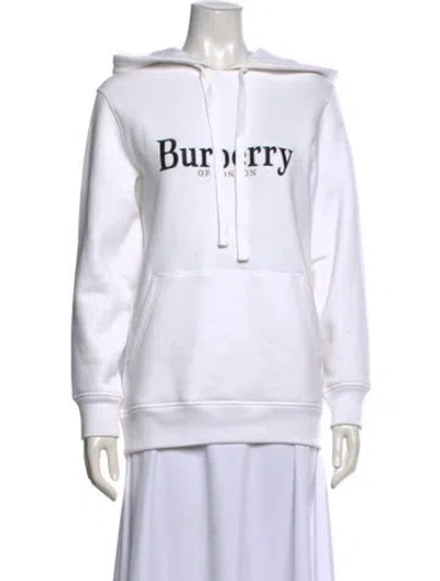 Pre-owned Burberry Graphic Print Crew Neck Sweatshirt In White