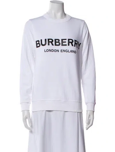 Pre-owned Burberry Graphic Print Crew Neck Sweatshirt In White