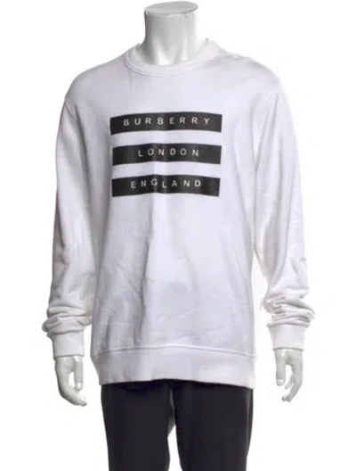 Pre-owned Burberry Graphic Print Crew Neck Sweatshirt In White