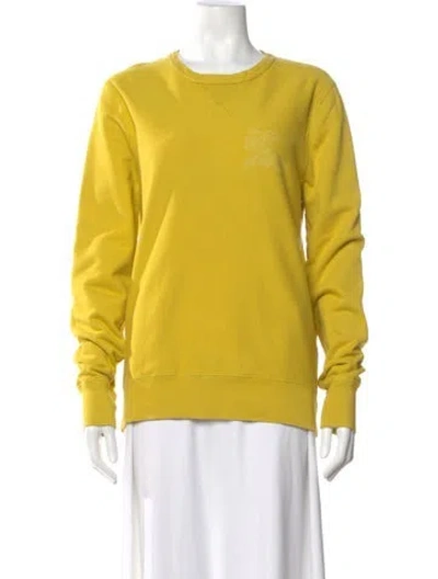 Pre-owned Burberry Graphic Print Crew Neck Sweatshirt In Yellow