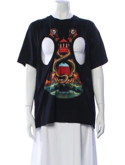 Pre-owned Burberry Graphic Print Crew Neck T-shirt In Black