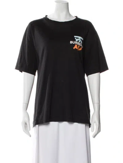 Pre-owned Burberry Graphic Print Crew Neck T-shirt In Black