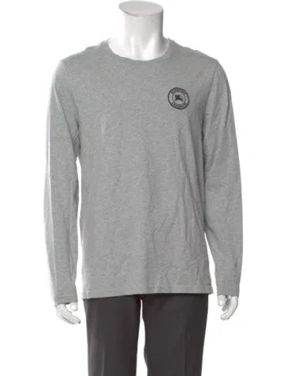 Pre-owned Burberry Graphic Print Crew Neck T-shirt In Gray