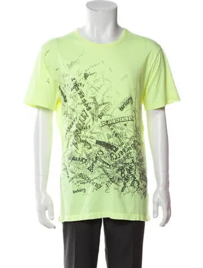 Pre-owned Burberry Graphic Print Crew Neck T-shirt In Green