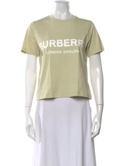 Pre-owned Burberry Graphic Print Crew Neck T-shirt In Green